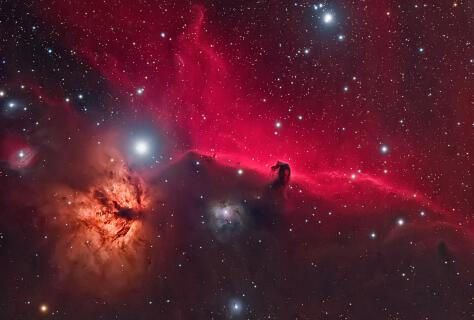 Horsehead and Flame nebula